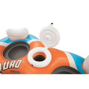 Bestway 43115E CoolerZ Rapid Rider 101" 4 Person Inflatable Water Island Lounge River Raft Lake Float Tube with 4 Cupholders and 2 Built-In Coolers
