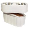 Pet Zone Store-N-Feed Pet Feeder Cat/Dog Bowl - White - 15lbs