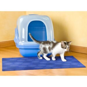 Drymate Cat Litter Trapping Mat - Floral Blue