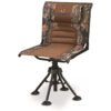 Bolderton Portable Folding Steel-Frame 360-Degree Silent Swivel Hunting/Camping Chair with Comfortable Padding, Mossy Oak Camouflage