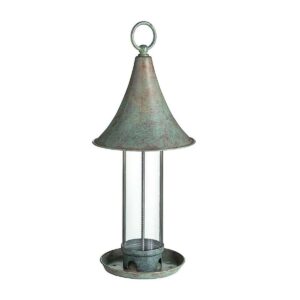 Plow & Hearth Blue Verde Patina Copper Bird Feeder