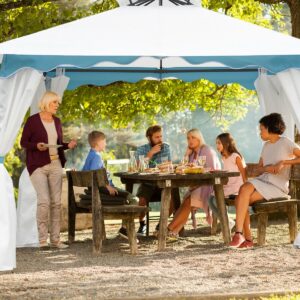 Costway 2 Tier 10'x10' Patio Gazebo Canopy Tent Steel Frame Shelter Awning W/Side Walls