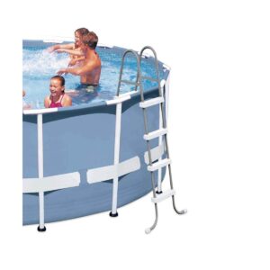 Intex Steel Frame Above Ground Swimming Pool Ladder for 48 Inch High Wall Pools