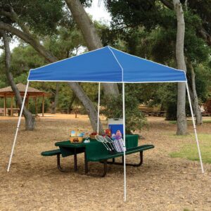 Z-Shade 12 x 12 Foot Horizon Adjustable Angled Leg Instant Shade Outdoor Canopy Tent Shelter with Steel Frame and UV Protection, Blue