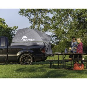 Napier 19 Series Backroadz Vehicle Specific Compact/Regular Truck Bed Portable 2 Person Outdoor Camping Tent with Convenient Carry Bag, Gray/Green
