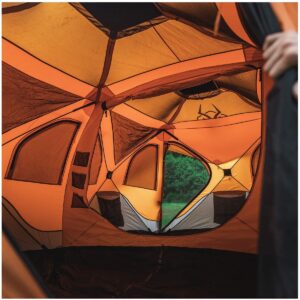 Gazelle GT800SS T8 Extra Large 4 to 8 Person Capacity Family Portable Instant Pop Up Outdoor Shelter Camping Hub Tent, Orange