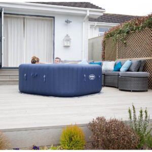Bestway 60022E SaluSpa Hawaii 71-Inch x 26-Inch 6 Person Outdoor Inflatable Hot Tub Spa with Air Jets, Pump, 2 Filter Cartridges, and Tub Cover, Navy