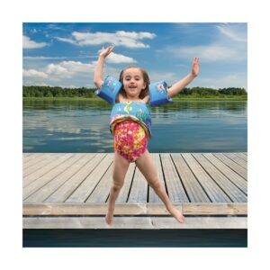 Airhead 10000-02-204 Water Otter Premium Kid Child Life Jacket Vest & Flotation Swim Aid with Freedom Arm Band Floaties, USCG Approved, Beach Princess