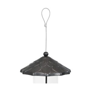 Sunnydaze Decor Wild Bird Seed Feeder with Acorn Style Roof - Gray - 13"