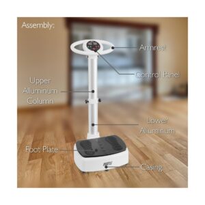 Hurtle HURVBTR63 Standing Oscillating Vibration Platform Full Body Exercise Machine Home Workout Trainer w/ Adjustable Settings, White (2 Pack)