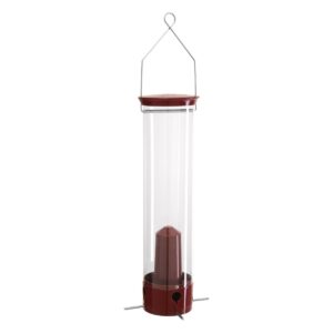 Droll Yankees Yankee Dipper Collapsing Straight Perch Squirrel Proof Bird Feeder - Red - 21"