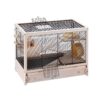Ferplast Cavie Guinea Pig Cage 57026517US1 HAMSTERVILLE Sturdy Wooden Home Habitat and Cage with Exercise Wheel, Water Bottle, Food Dish, and Hide-Out