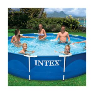 Intex 12' x 2.5' Round Pool w/ Filter Pump & Pool Cleaning Kit w/ Vacuum & Pole