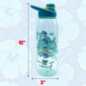 Silver Buffalo Disney Lilo & Stitch Tropical 28oz Plastic Water Bottle w/ Screw Lid