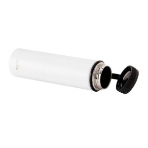 Monoprice Vacuum Sealed 25 fl. oz. Wide-Mouth Water Bottle - White, Keeps Drinks Cold or Hot, Sweatproof, Durable Construction