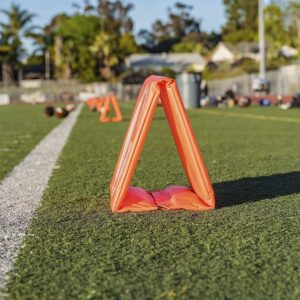 GoSports Football 12.5 Inch Field Anchorless Weather Resistant Weighted Self Standing Yard Line Number Markers, Set of 11, Orange