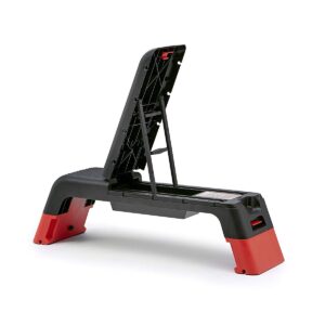 Reebok Professional 47-Inch Long Multi-Purpose Aerobic, Cardio, and Strength Challenging Home Fitness Deck Bench, Black