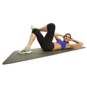 GoFit Fitness Yoga Mat with Carry Strap - Gray (9.5mm)