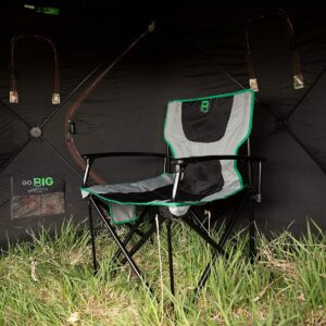 Barronett Blinds HD4 Outdoor Portable Lightweight Folding Chair Seat for Hunting Blind with Carry Bag and Mesh Back, Gray