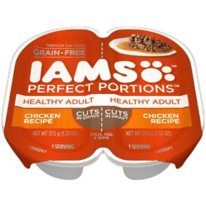 Iams Perfect Portions Grain Free Cuts In Gravy Premium Wet Cat Food Chicken Recipe - 2.6oz
