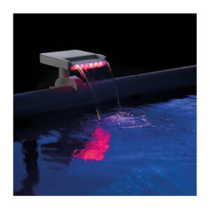 Intex 28090E Innovative Hydroelectric 3 Multi Colored LED Relaxing Waterfall Cascade Above Ground Swimming Pool Attachment, White