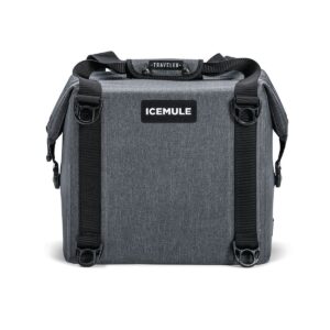 IceMule 1603-SG Traveler Large Foldable Portable Soft Sided Zipper Top 25 Liter 20 Can Lightweight Insulated Waterproof Leak Proof Backpack Cooler Bag