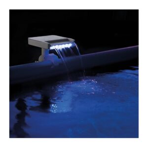 Intex 28090E Innovative Hydroelectric 3 Multi Colored LED Relaxing Waterfall Cascade Above Ground Swimming Pool Attachment, White