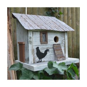 Home Bazaar HBA-1012 Handcrafted Freestanding Cumberland Chicken Coop Hen House Birdhouse for Wrens, Finches, Chickadees, and More