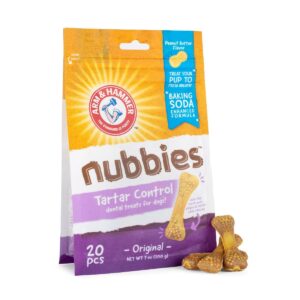Arm & Hammer Nubbies Dental Dog Treats Peanut Butter Flavor - 20ct