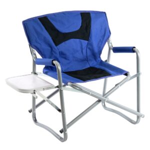 SlumberTrek 3053278VMI Junior Outdoor Portable Kids Director Chair with Side Folding Table for Camping, Beach, and Sporting Events, Blue