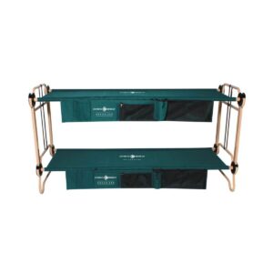 Disc-O-Bed Large Cam-O-Bunk Benchable Bunked Double Cot with Organizers, Green