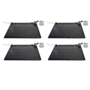 Intex Solar Mat Above Ground Swimming Pool Water Heater, Black (4 Pack)