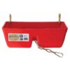 Little Giant FF16RED 9 Quart Heavy Duty Plastic Feed Trough Bucket Fence Feeder with Clips for Livestock & Pets, Red