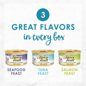Purina Fancy Feast Grilled Gourmet Wet Cat Food Seafood Collection - 3oz/24ct Variety Pack