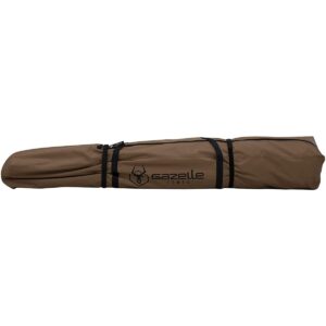 Gazelle Tents G6 Portable Deluxe Pop Up 6 Sided Hub Gazebo Screen Tent with Easy 60 Second Set Up and Zippered Door, Fits 8 People and Table, Brown