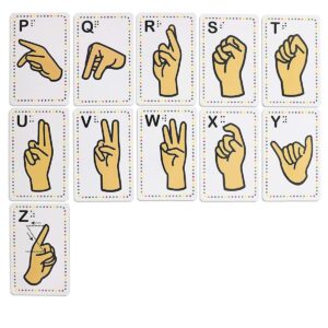 Bright Creations 26-Count Magnetic Sign Language Alphabet Flash Cards with Gestures Uppercase Letters Card for Kids Learning ABC Whiteboard Classroom