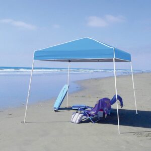 Z-Shade 10' x 10' Angled Leg Canopy & 4 Taffeta Sidewall Accessory Packs, Blue