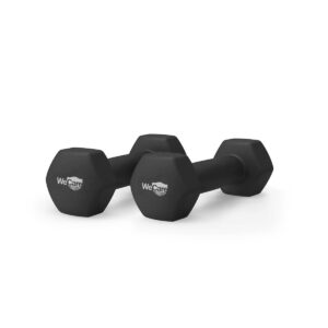 WECARE Neoprene Dumbells 2pc - Black 5lbs