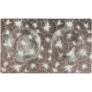Drymate Dog and Cat Feeding Placemat - Flowers Gray