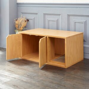 Way Basics Eco Cat Litter Box Enclosure - Natural Wood Grain