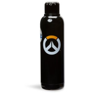 Just Funky Overwatch Logo Black Double Wall Stainless Steel Water Bottle | Holds 17 Ounces