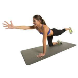 GoFit Fitness Yoga Mat with Carry Strap - Gray (9.5mm)