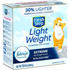 Fresh Step Lightweight Extreme Scented Litter with the Power of Febreze Clumping Cat Litter- 15.4lb