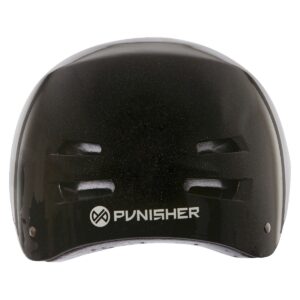 Punisher Skateboards Metallic Black Skateboard Helmet