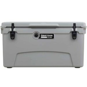 Driftsun 75 Quart Heavy Duty Rotomolded Cooler Thermoplastic UV Resistant Portable Insulated Hardside Ice Chest, Grey