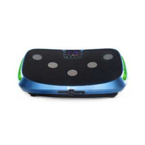 Lifepro Portable Home Body Weight Training Fitness Exercise Workout Rumblex 4D Vibration Plate Platform Equipment Machine w/ Resistance Bands, Blue