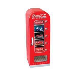 Koolatron CVF18 Coca-Cola Official Design Push Button Vending Machine Mini Fridge Holds 10 Cans