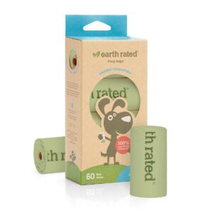 Earth Rated Compostable Waste Disposal Bags - 4 Rolls/60 Bags
