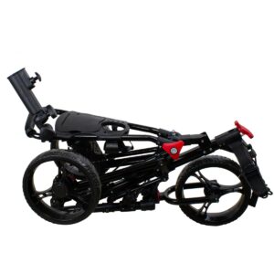 Northlight 48" Black Easy Folding 3 Wheel Golf Bag Push Cart