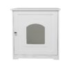 zoovilla Kitty Litter Loo Indoor Hidden Litter Box Furniture Enclosure with Framed Panels and Arched Doorways, White